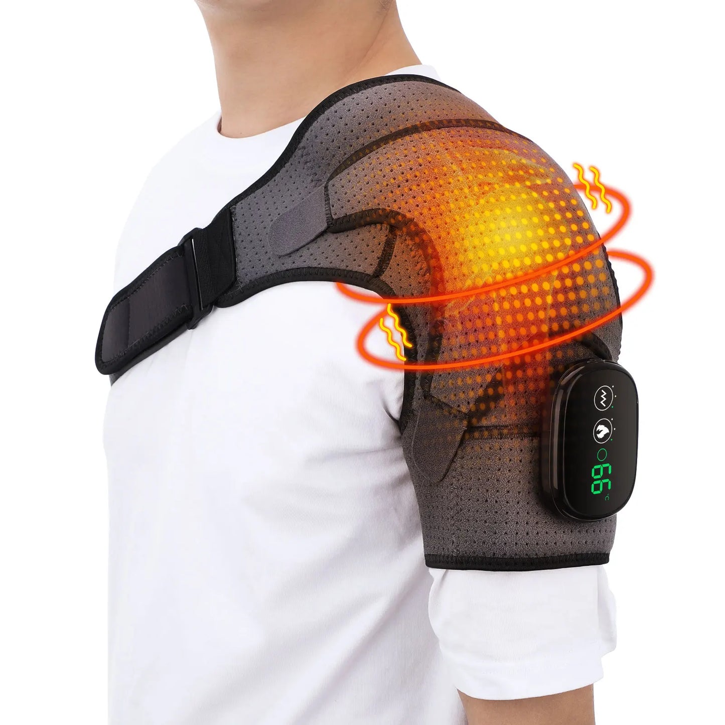 Electric Heating Shoulder Massage Heated Back Shoulder Brace Adjustable Heating Shoulder Massage Belt For Arm Muscle Relaxation